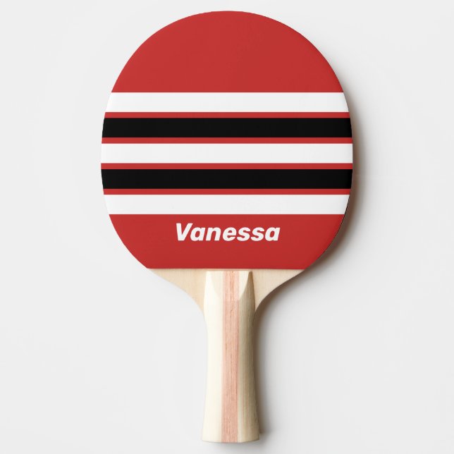 Retro Urban Zebra Across Striping with Name Tischtennis Schläger (Vorderseite)