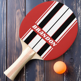 Retro Urban Zebra Board Streifen mit Namen Tischtennis Schläger