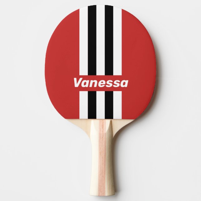 Retro Urban Zebra Pin Stripes with Name Tischtennis Schläger (Vorderseite)