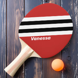 Retro Urban Zebra Streifen mit Namen Tischtennis Schläger