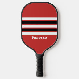 Retro Urban Zebra über Streifen mit Namen Pickleball Schläger