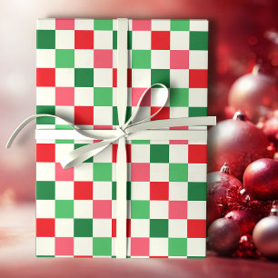 Retro-Urlaubs-Karo Geschenkpapier