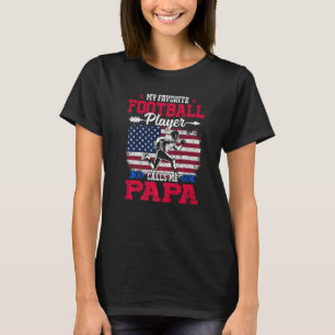 Retro US Flag Football Player ruft mich Papa 4. J T-Shirt