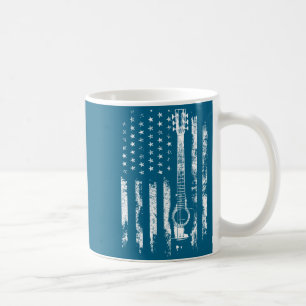 Retro-US-Flagge Akustikgitarre Abgenutzt Patriotis Kaffeetasse