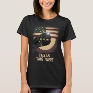 Retro US-Flagge Total Solar Eclipse 2024 Texas T-Shirt