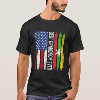 Retro US Myanmar Flag Beste Großmutter je Funny Mo T-Shirt