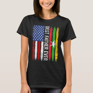 Retro US Myanmar Flag Bester Vater je Vater D T-Shirt