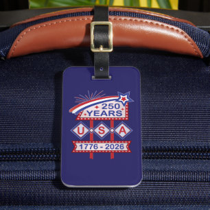 Retro USA 250. Jubiläums-Marquee-Schild 1776-2026 Gepäckanhänger