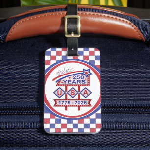 Retro USA 250. Jubiläums-Marquee-Schild 1776-2026 Gepäckanhänger