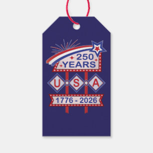 Retro USA 250. Jubiläums-Marquee-Schild 1776-2026 Geschenkanhänger
