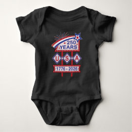 Retro USA 250th Anniversary Marquee Sign 1776-2026 Baby Strampler
