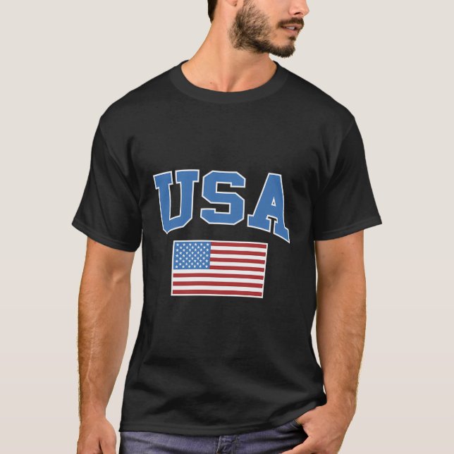 Retro USA American Flag Patriotic T-Shirt (Vorderseite)