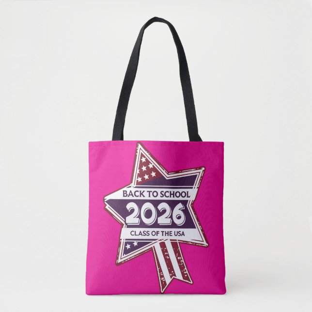Retro USA Class 2026 Zurück in die Schule Tasche (Vorderseite)