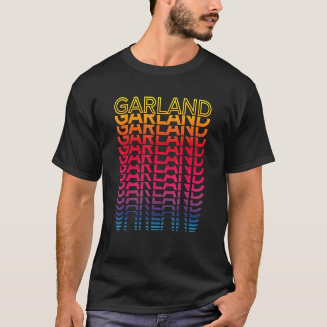 Retro Usa farbenfrohe Stadt Nostalgische Gärten T-Shirt (Vorderseite)