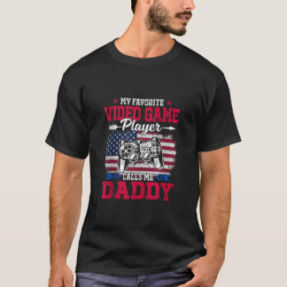Retro USA Flag Video Game Player ruft Me Daddy 4t T-Shirt