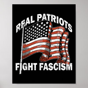 Retro USA-Flagge Lustig Echte Patrioten Bekämpfen  Poster
