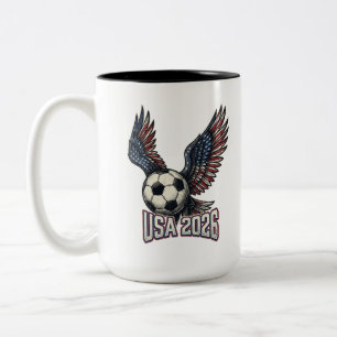 Retro USA Fußball 2026 Adlerflügel Zweifarbige Tasse