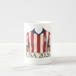Retro-USA-Fußballtrikot im patriotischen Rot-Weiß- Prozellantasse