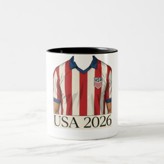 Retro-USA-Fußballtrikot im patriotischen Rot-Weiß- Zweifarbige Tasse