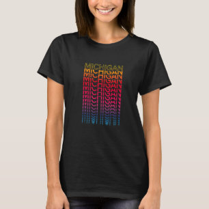 Retro Usa Staat Nostalgic Michigan T-Shirt