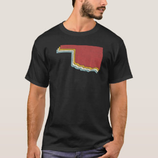 Retro USA Staat Vintag Map Oklahoma T-Shirt