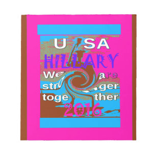 Retro USA Stärker Zusammen Abstraktes Kunstposter Notizblock