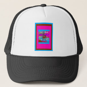 Retro USA Stärker Zusammen Abstraktes Kunstposter Truckerkappe
