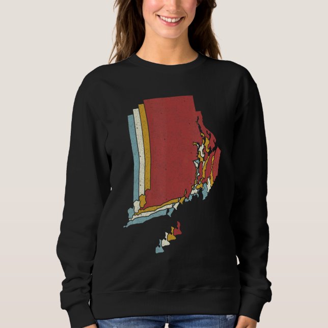 Retro USA State   Vintage Map Rhode Island Sweatshirt (Vorderseite)