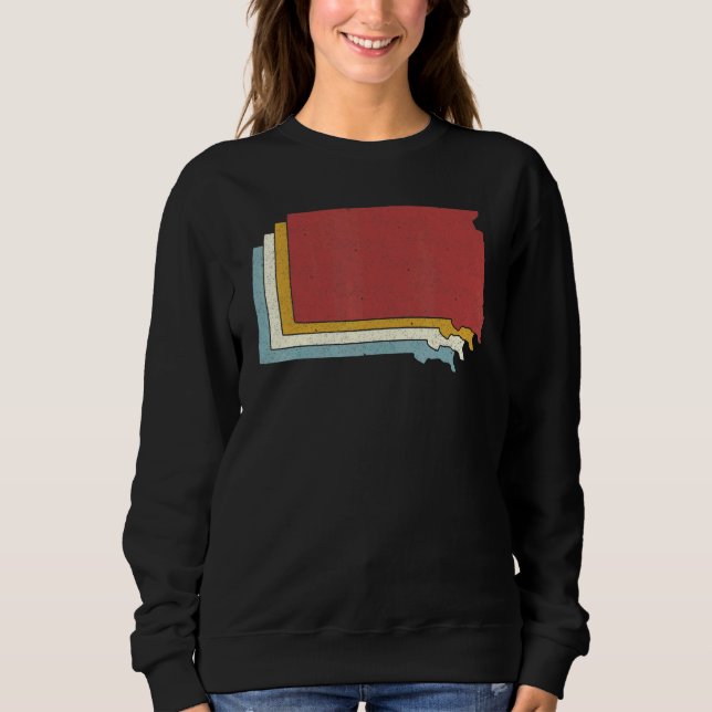 Retro USA State   Vintage Map South Dakota Sweatshirt (Vorderseite)