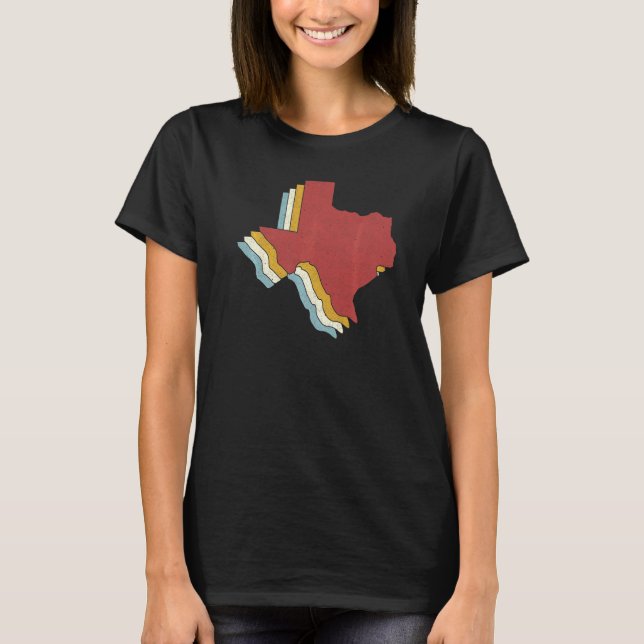 Retro USA State  Vintage Map Texas T-Shirt (Vorderseite)