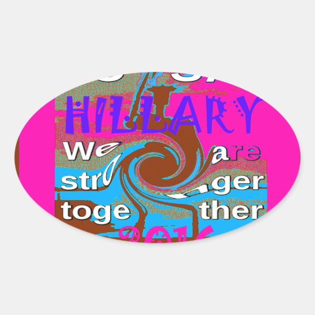 Retro USA Stronger Together Abstrakt Art Print Ovaler Aufkleber (Vorderseite)