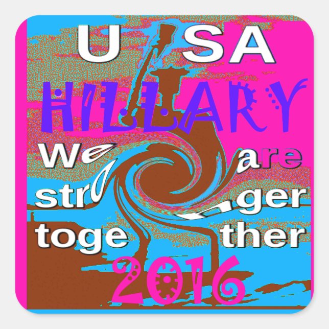 Retro USA Stronger Together Abstrakt Art Print Quadratischer Aufkleber (Vorderseite)