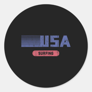 Retro Usa Team Amerikanisches Surfen Vintage  Runder Aufkleber
