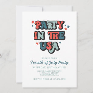 Retro-USA-Unabhängigkeitstag-Party-Einladung Einladung