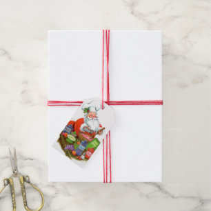 Retro v intage Christmas Weihnachten Weihnachtsfei Geschenkanhänger