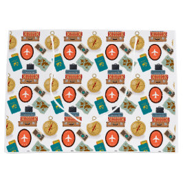 Retro Vacation Travel Themed Geschenktasche Große Geschenktüte