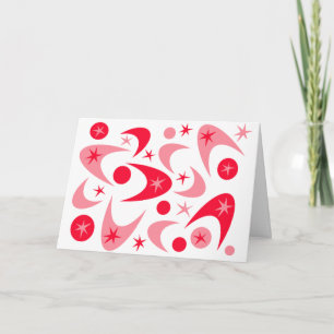 Retro Valentine Boomerangs Feiertagskarte