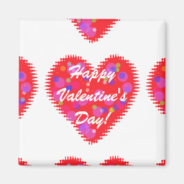 Retro Valentine Hearts Magnet