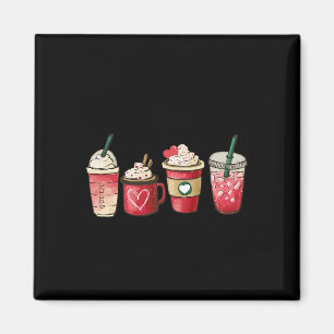 Retro Valentine Kaffee Herz Valentine Tasse Kaffee Magnet