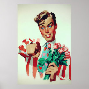 Retro Valentine Koketter Typ Poster