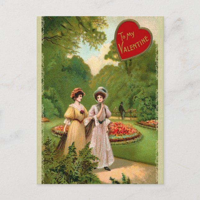 Retro Valentine Postkarte (Vorderseite)