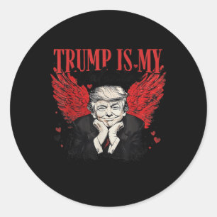 Retro Valentine Trump ist mein Valentinin Funny Tr Runder Aufkleber