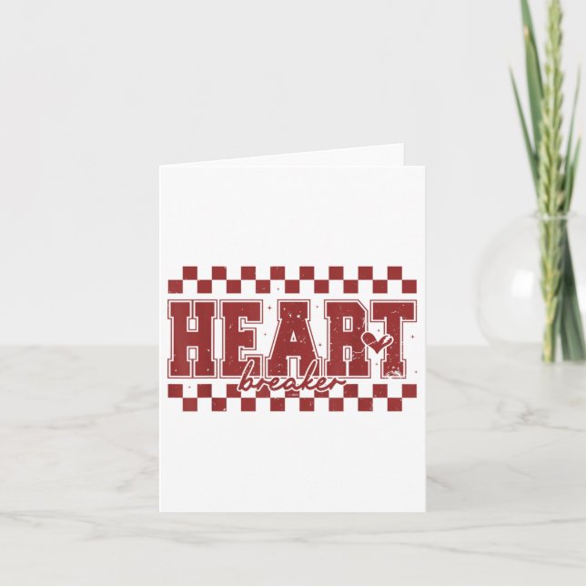 Retro Valentine Vibes Heart Breaker Anti-Valentin Karte (Vorderseite)