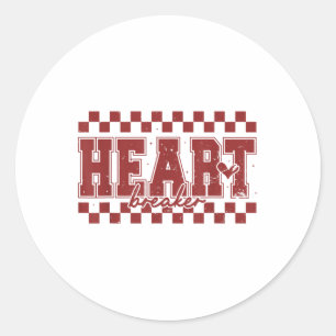 Retro Valentine Vibes Heart Breaker Anti-Valentin Runder Aufkleber