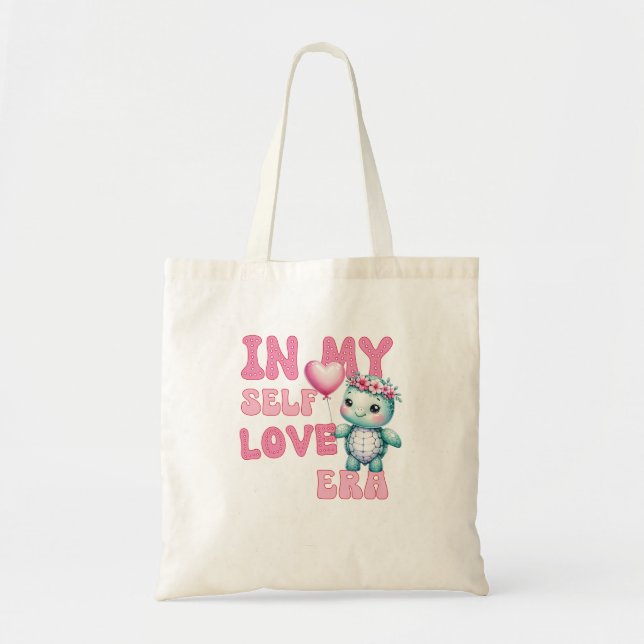 Retro Valentine's Day Self Liebe Turtle Tragetasche (Vorne)