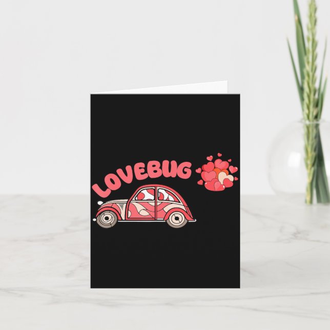 Retro Valentines Lovebug Heart Groovy Valentines M Karte (Vorderseite)