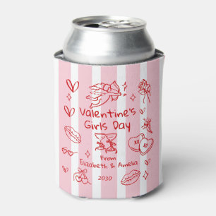 Retro-Valentins-Galentine-Getränkehalter, Mädchent Dosenkühler
