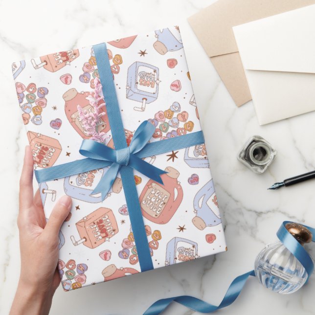 Retro Valentins Wrapping Paper Geschenkpapier (Schenken)
