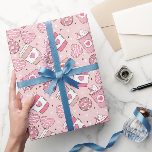 Retro Valentins Wrapping Paper Geschenkpapier (Schenken)