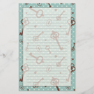 Retro Valentinsgruß-Schlüssel Briefpapier